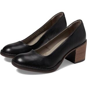 FLY LONDON BERY104FLY Leather Slip On Heel Pump Womens Size 36 EU US 5 5.5 Black